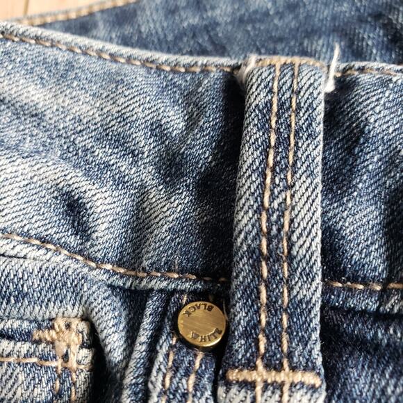 WHBM Jeans Womens 2 Slim Crop Flare Demin Capri Slits Low Rise Western Y2K Pants - Picture 10 of 14